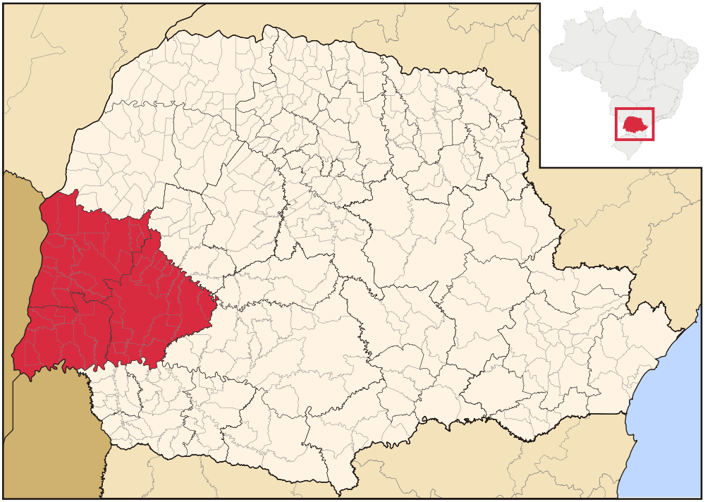 Figura 1. Localização da Mesorregião Geográfica do Oeste Paranaense. Fonte: Raphael Lorenzeto de Abreu (2006)