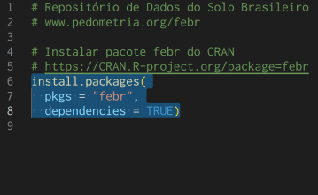 Instalar o pacote febr para o R
